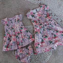 Beautiful dresses in beautiful condition. Perfect for special occasions this spring or summer. Worn only twice. Both in excellent condition 👌. Available for collection and delivery from WD24 6SE Watford or HA0 1JP Alperton. Price is for both together. Would love to sell them together as a set.

Child dress is 5 to 6 years: 110cm to 116cm height.

Baby dress is 9 to 12 months: 74cm to 80cm height.