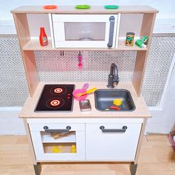excellent condition ikea play kitchen 

complete kitchen
fully working hob on both high and low flame.

extension legs and hanging hooks.

no part missing or damaged.

can arrange delivery on extra cost if local to harrow 

have a look at my other toy listings for bundle price discount purchase