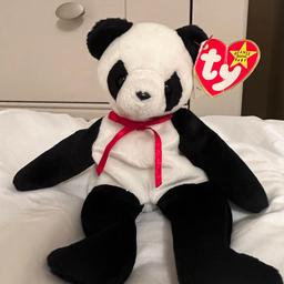 Cute panda called Fortune.his date of birth is 1997. He is a vintage beanie and retired.lovely collectors beanie.in like new condition