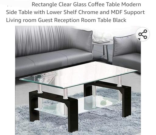 Buy & Sell South West London St Helier - South West London - Photos for Glass (clear & black ) Coffee Table