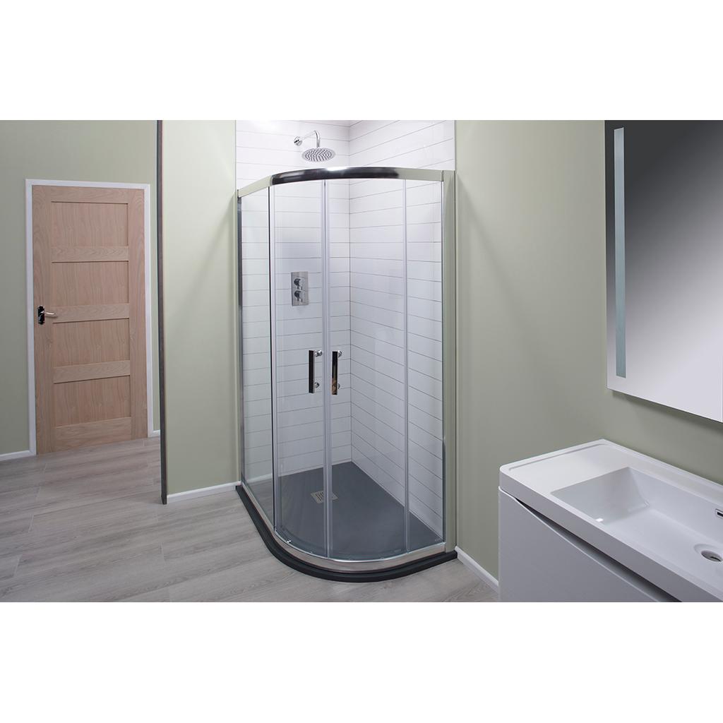 900mm x 760mm offset quadrant shower enclosure. 6mm easy clean glass. Rapid fit profiles for quick assembly. Quick release bottom rollers for easy cleaning. 550mm radius. Profile adjustment 865-725mm -895-755mm. 1850mm high. Fully reversible so can be fitted with the opening on the left or right. Brand new boxed item.

Collection Lancaster.
Delivery could be arranged. Please ask for price.