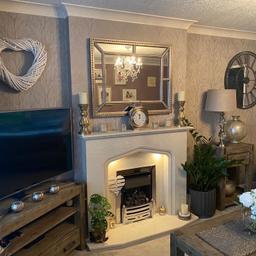 Lovely Full marble fire place with inset lighting gas fire included.