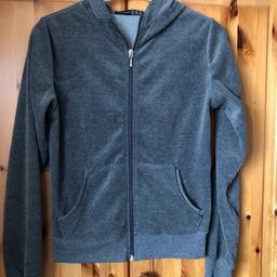 Grey velour zip up hoody by Primark, size 6 but would also fit older child or teen.
Worn a few times but still in great condition.