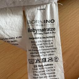Jeweils 39€
Matratze Air Relax von BORNINO HOME produziert von Julius Zöllner verfügt über hervorragende Liegeeigenschaften und sorgt so für ruhigen Schlaf. Nur so wird die Entwicklung der Wirbelsäule gestützt und gefördert.

Bezug: Fresh and Dry Bezug, abnehmbar, 65 % Baumwolle, 35 % Polyester
Matratzenkern: Kaltschaum
Maße: 140(L) x 70(B) x 10(H) cm
Besonderheiten: wendbar (Baby- und Kleinkindseite), für Allergiker geeignet, hergestellt in Deutschland