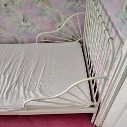 IKEA childrens white single bed frame which can extend with slats good condition hardly used