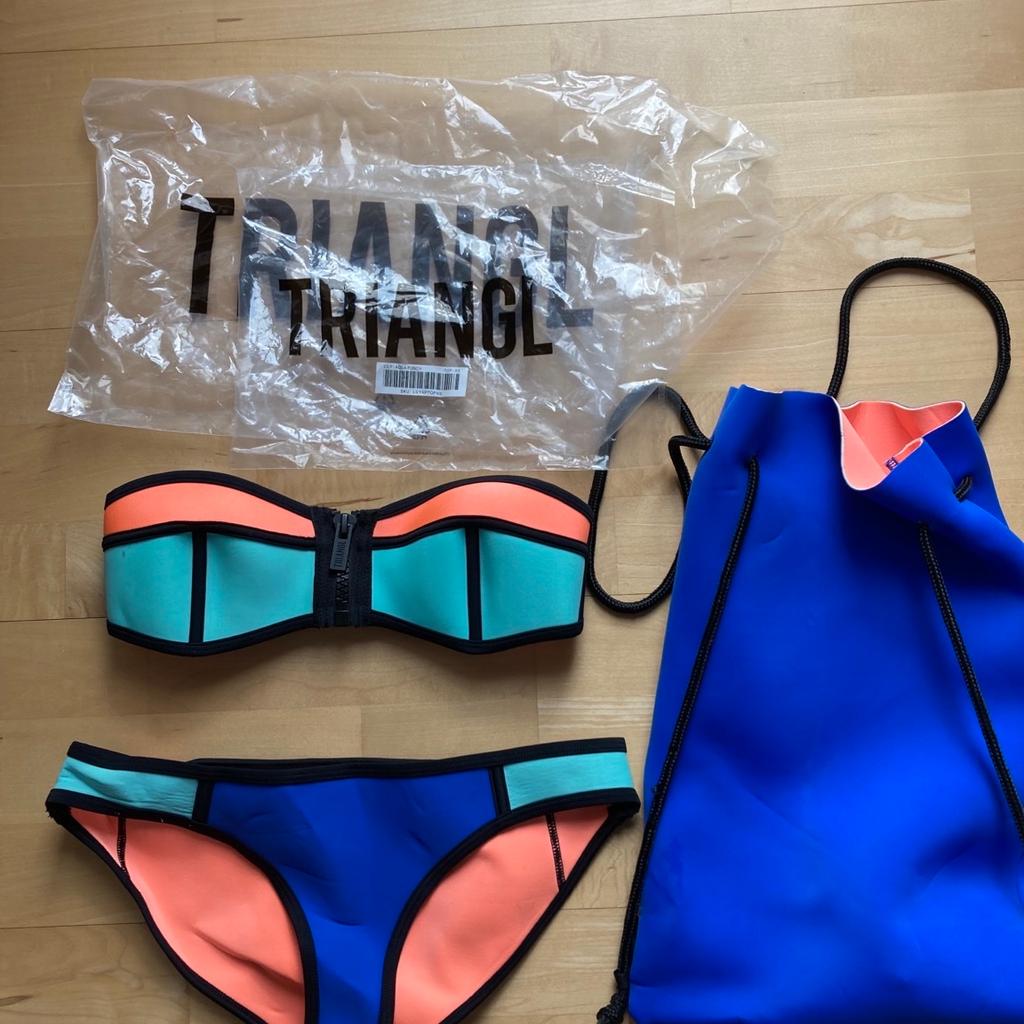 Triangl Bikini, neonfarben, Oberteil: Größe XS, Bikinihose: Größe S, orginalverpackt, nie getragen
Neupreis ca 100€