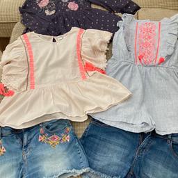 Girls  5items 
M&S      denim shorts x2
                Cheesecloth tunic coral/cream 
Monsoon.    Embellished lined tunic 
George        Blue/white stripped shorts playsuit 

Smoke free home 
Collection only