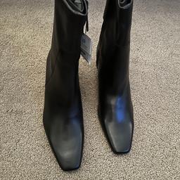 Zara black leather ankle boots women size 6 brand knew cost 89.99 tags still on accept £45 no offers