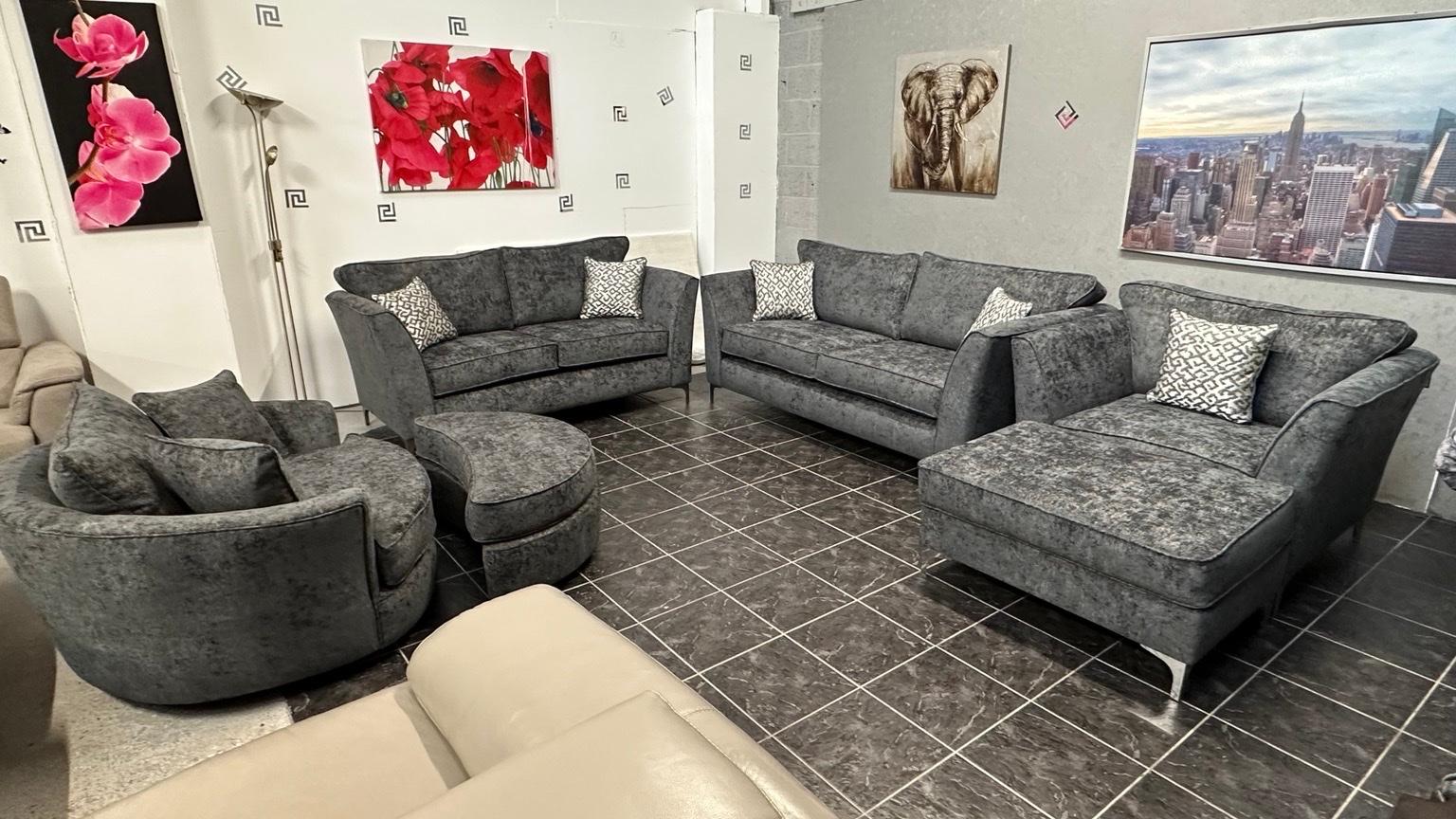 Corner Sofa Plus Swivel Chair Baci Living Room