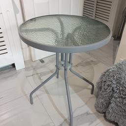 grey garden table, excellent condition