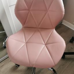 Still selling for £60 in argos

Baby pink Swivel chair boutique style 

This does have a small pen mark on seat (pic 5) will probably come off if needed and some marks on the back of the seat from rubbing on the back of the wall (pic 4) hence price