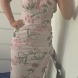 Floral pink midi dress - Worn once RRP £25