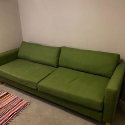 2-3 seater sofa that folds out to a double bed. Includes storage drawer which is great for spare bedding.

Bought secondhand from another Shpock user a couple of years ago with a barely noticeable water mark. 

Covers are removable and washable, and replacements can be bought from third-party vendors (IKEA no longer makes this model).

Can be disassembled but some parts are still very large so you will need transport, probably a van. I can help you carry it down. 

Assembly (and disassembly) requires a particular type of tool which I have and will provide with it as I have no use for it other than  this. 

Open to offers!