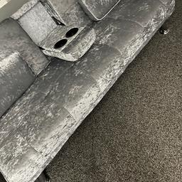 Folds down into a bed. Like new only used for show. Has 2 cup holders in as shown in the pictures above. Has silver chrome legs. Collection B69 or can deliver if local for fuel costs.