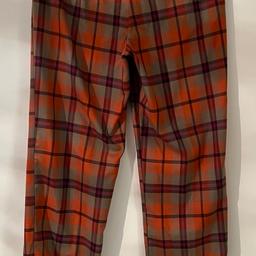 Hi and welcome to this great beautiful looking Womens Zara Tartan Trousers open bottom sides Size Small in mint condition worn twice max thanks