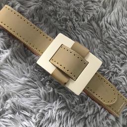 Topshop Patent waist Belt size Small. Small patch of staining near buckle as shown otherwise in great condition. From pet and smoke free home.