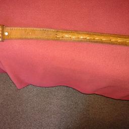 Men’s Genuine Leather Belt. Mid brown. 54 inch long 1.5 inch wide. Very attractive design £5