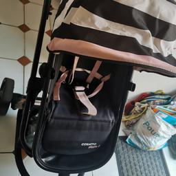 Selling cheap for quick sale. Includes a raincover and pram bag! Absolute bargain. A little wear and tear to handle bar cover but does not effect use at all. My daughter loved this pram. Collection only!!