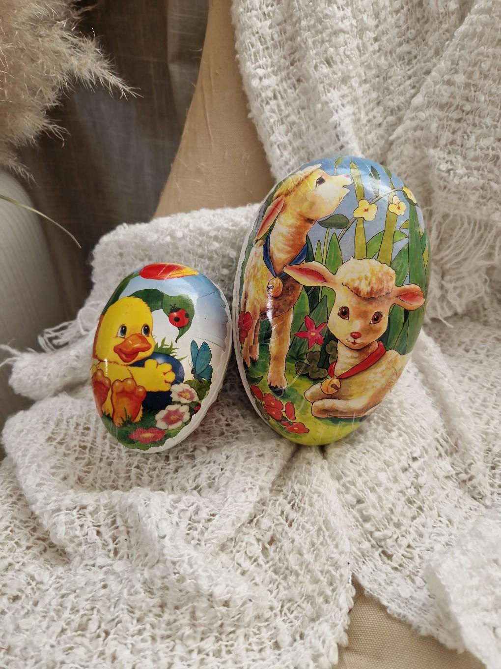 3 Stück Ostereier Aus Pappe Mit Hasen-Motiv – 15,5 Cm, Befüllbar, Mit Ostergras, Wasserabweisend