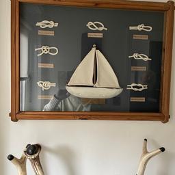 Knot ship glass wood framed large picture like new bought from the range