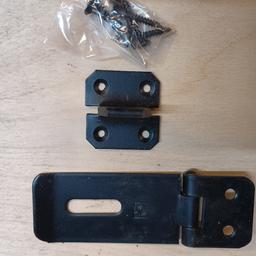 Three inch hasp and staple colour black with FREE wood screws ideal for DIY. garden gate shed etc.

collection from Armley ls12