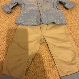 Lovely Cute Baby Outfit
Mothercare
3 Piece Outfit 
Bottoms/ Chino Trousers
Shirt
& Tie