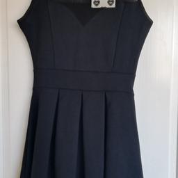 Boohoo black knee length dress, size 12. never worn