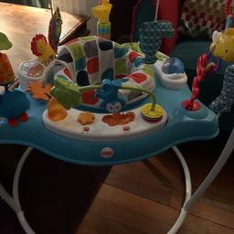 Hi I have for sale my grandson’s Fisherprice jumperoo, he’s out grown it now, it’s in good clean condition, seat is removable for washing, and also
rotates 360 degrees, it also has lights and music, there’s a few scratches on the frame but nothing that effects the use. It has 3 height settings.Thanks for looking. £20 collection only