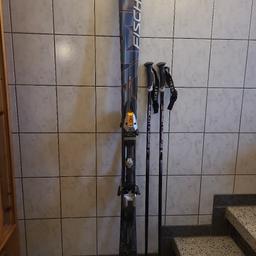 Verkaufe 1 Paar Ski der Marke Fischer. Sat Bindung und Stöcken. Länge 168cm, Stöcke 125cm.