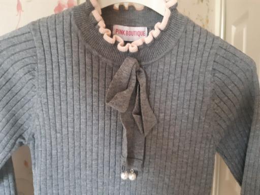 Buy & Sell West Midlands Walsall - Photos for pink boutique grey ribbed jumper 8 10 cute