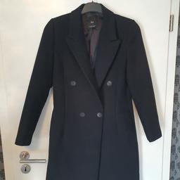 Schwarzer Mantel mit Knöpfen elegant in XS von Mango, kaum getragen