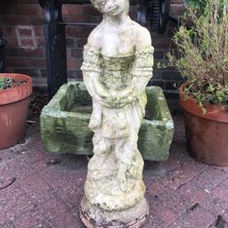 Reclaimed stone statue of a Girl Holding A Bird 70cm High.
This is a lovely stone weathered statue,
Very attractive, lovely detail
Made from reconstituted stone
Has a good age to it,
It measures 70cm high
Viewing welcome