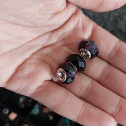 2 purple 1 black super shiny 
925 silver fits pandora and all similar 
collection from dy1 
follow me 
see my other items
will be listing loads over this weekend 
will combine delivery so please do see if there is anything else of interest on my page