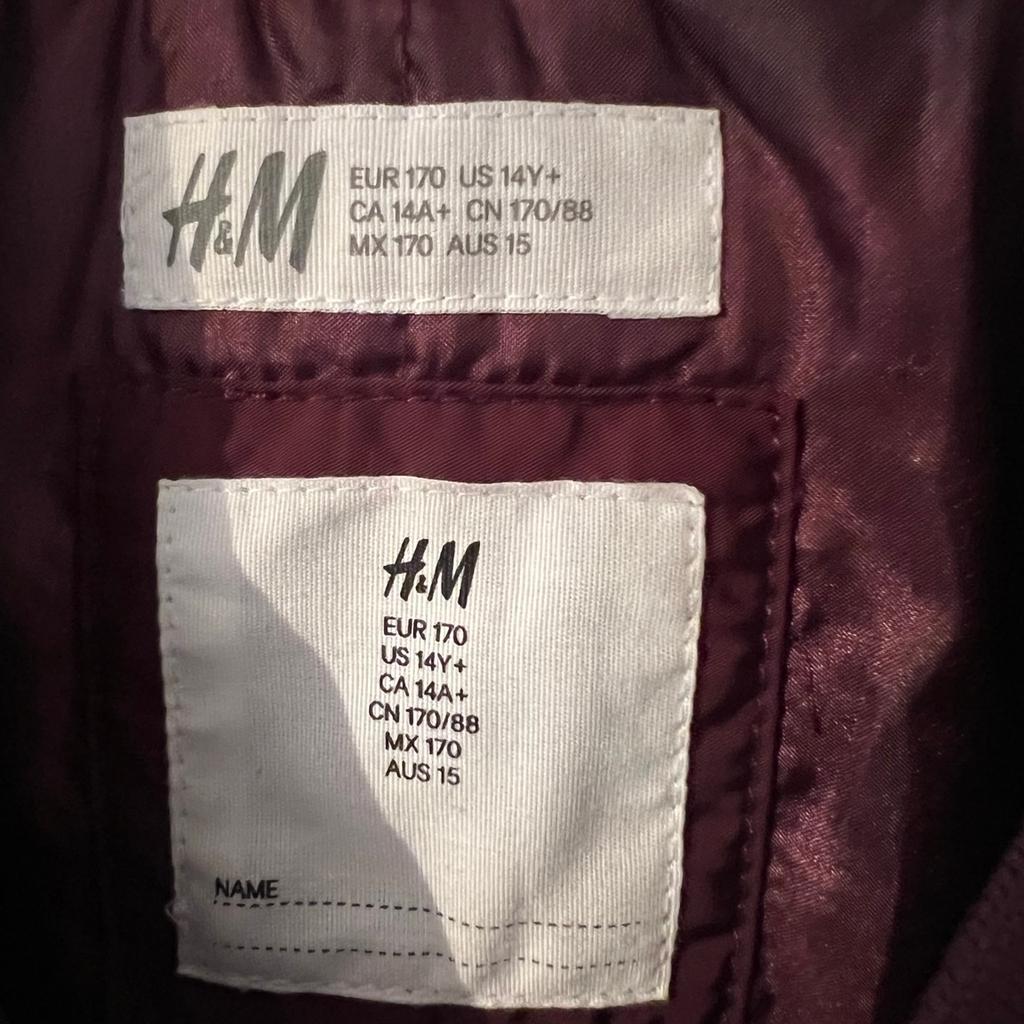 Hi and welcome to this beautiful looking ladies H&M Bomber Jacket Size 170 Cm Uk 6 label say 14+ fits size xs uk 6 in mint condition thanks