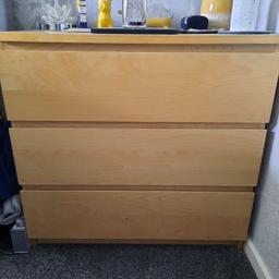 ikea malm drawers in colour birch I am selling 2 lots of the 3 drawers cupboards so in total there are 6 drawers this is cash on collection