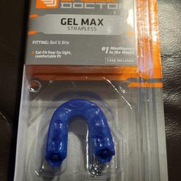 Shock Doctor Gel Max Strapless Mouthguard Gum Shield Classic Fit Youth Blue 10- Plus Case