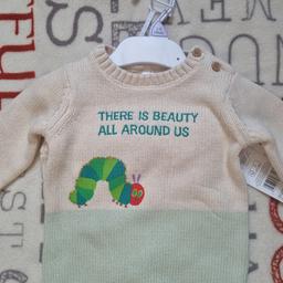 Eric Carle The Hungry Caterpillar set. Age 3 to 6 months. 2 piece set. Embroidered design on top and trousers. Cotton. Buttons to open on the jumper. BNWT #springcleaning