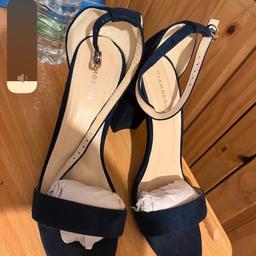 Gorgeous navy suede sandals worn once