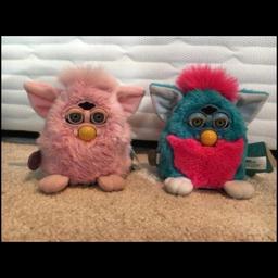 1999 Furby Originals x2 
Both tested and fully working.
Each furby requires 4 AA batteries (8 new batteries will be included in price) 
£70 for both, would consider selling separately