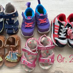 Babyschuhe Schuhe Mädchen Gr. 22 Sandalen Turnschuhe

Preise auf Anfrage und je paar 
Versand gegen Aufpreis möglich. 
Keine Garantie und kein Umtauschrecht!