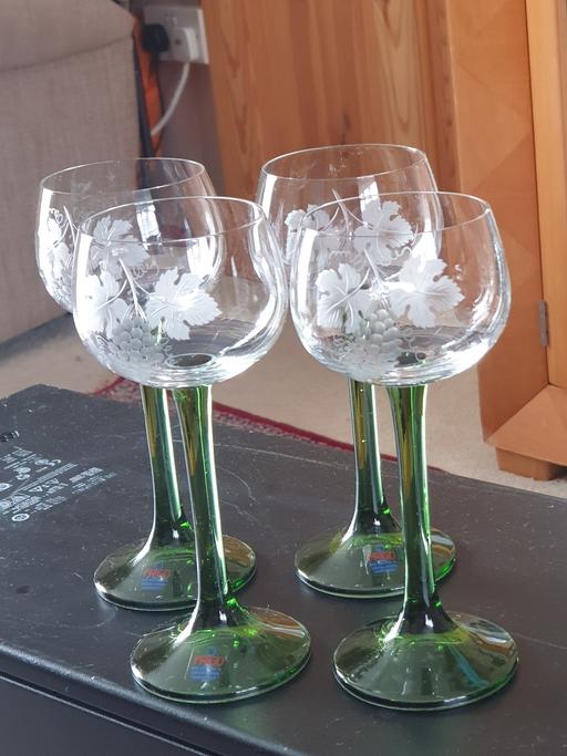 Buy & Sell Kent Tonbridge and Malling - Photos for Green Stem Hock Glasses X 4