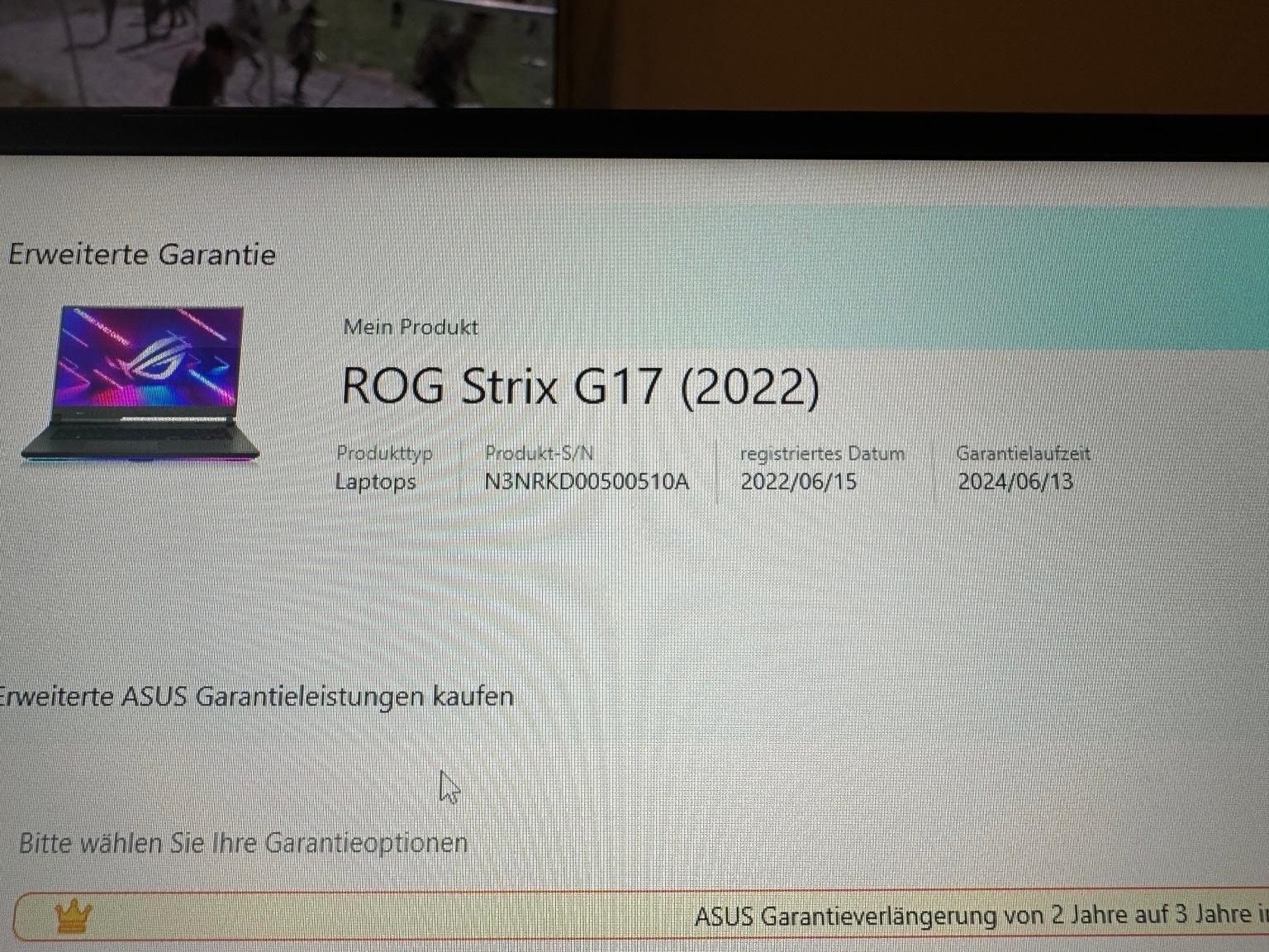 Asus rog strix g17 r7 rtx3060 Garantie in 76571 Gaggenau for €1,100.00 ...