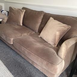 2 year old 3 seater sofa velvet from dunelm about 210cm x 95 cm