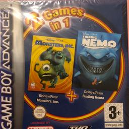 This This is a Game Boy Advance. It’s 2 Games in 1.
Monster inc and Finding Nemo.
It is new and boxed
Region Pal
Smoke free home
Can be posted or collected
Payment via PayPal or on collection