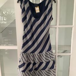 A pretty stripe dress in grey and blue in perfect condition.can collect or send