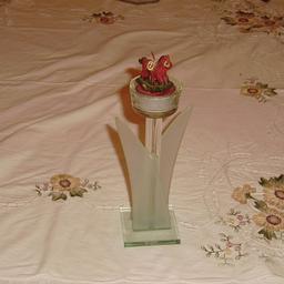 Verkaufe dekorative Kerzenglasfigur in neuwertigem Zustand.