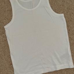 Boys white vest from Next
Brand new without packaging, has never been used, this is from a pack of vests that has been divided up.
Age 5-6
From a clean home, smoke & pet free