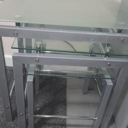 3 tier glass side tables
