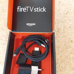 Amazon Fire TV Stick mit Kabel, Fernbedienung, Anleitung und Originalverpackung