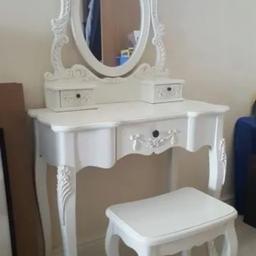 Toulouse dressing table, mirror and stool. 

£55 for dressing table and mirror

£80 for 3 pieces: dressing table,  mirror and stool.